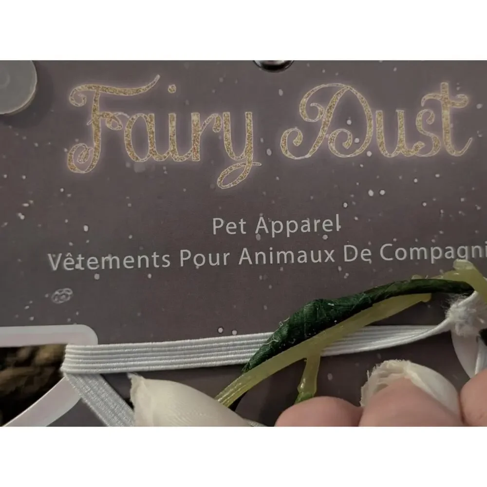Fairy Dust Dog Costume - Flowered Glitter Gold Green Skirt XS / Small